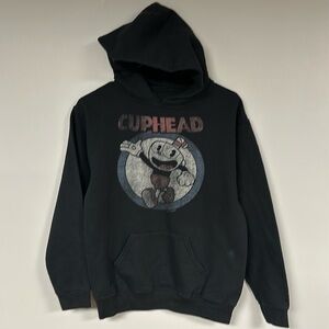 Cuphead Hoodie Sweatshirt Distressed Graphic Nintendo, Boys / Youth XL